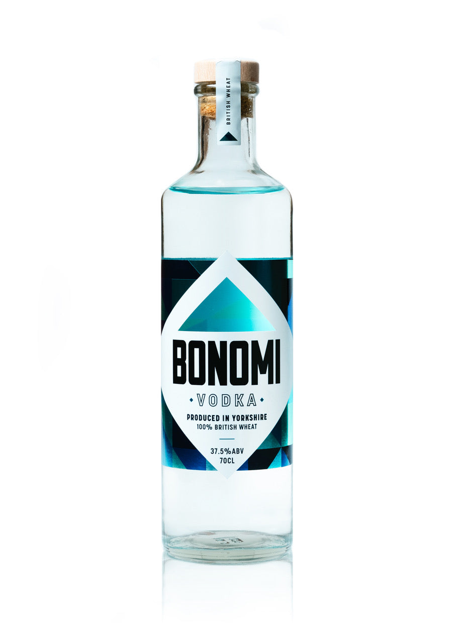 Bonomi British Wheat Vodka bottle – smooth small-batch vodka crafted in Yorkshire.